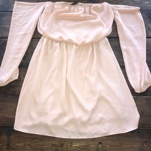 Mauve off the shoulder dress